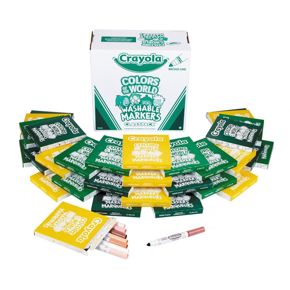  Crayola Colors of the World Washable Markers Classpack 