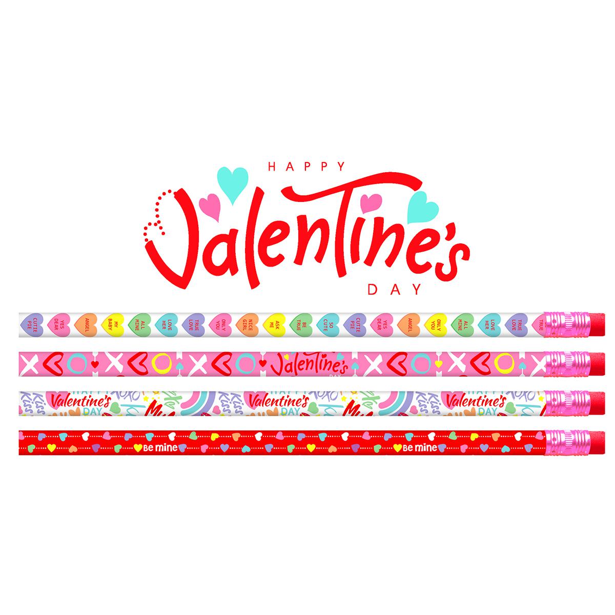  Happy Valentine's Day Assorted Pencils 12-Pack 