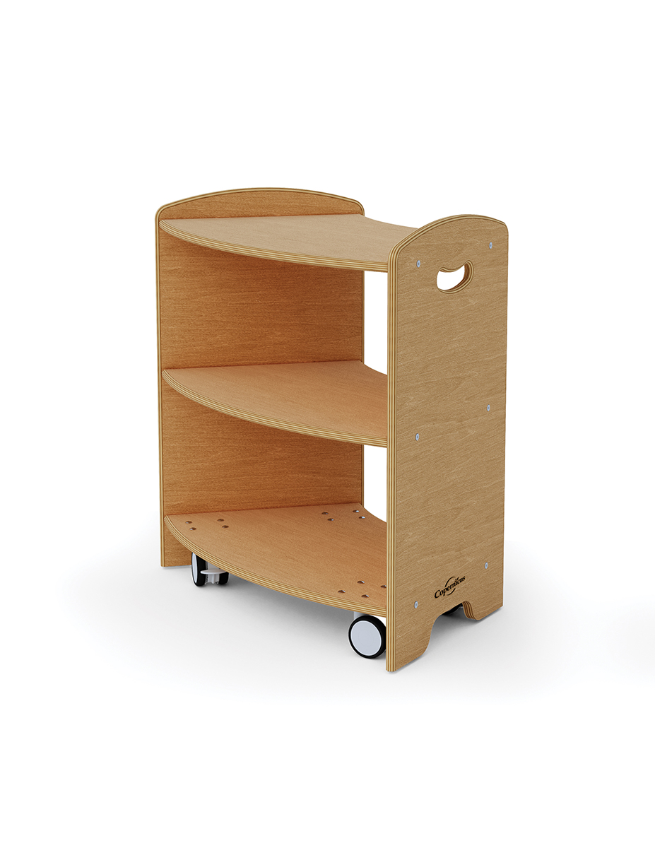 Seoras 2-Level 45 Degree Curved Corner Shelf with Casters