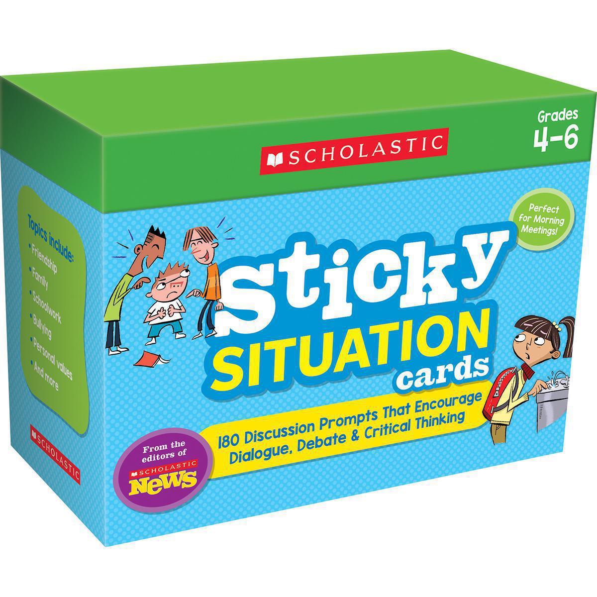 Scholastic News Sticky Situation Cards: Grades 4-6 180 Discussion Prompts That Encourage Dialogue, Debate & Critical Thinking