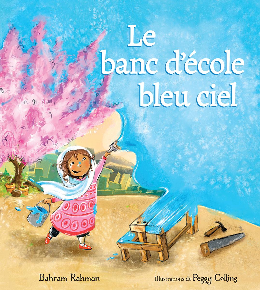 Le banc d'&eacute;cole bleu ciel